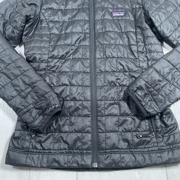 Women’s Patagonia Nano Puff Hoody Full Zip Insulated Puffer Jacket Black Size XS - Picture 3 of 14